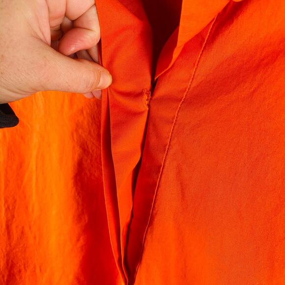 Eileen Fisher Short-Sleeve Poplin Orange Organic Cotton‎ Collared Shirt Dress XS - Picture 8 of 10